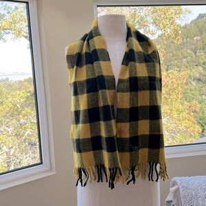 Vintage Henry Cotton’s wool plaid scarf- 11” X 50”